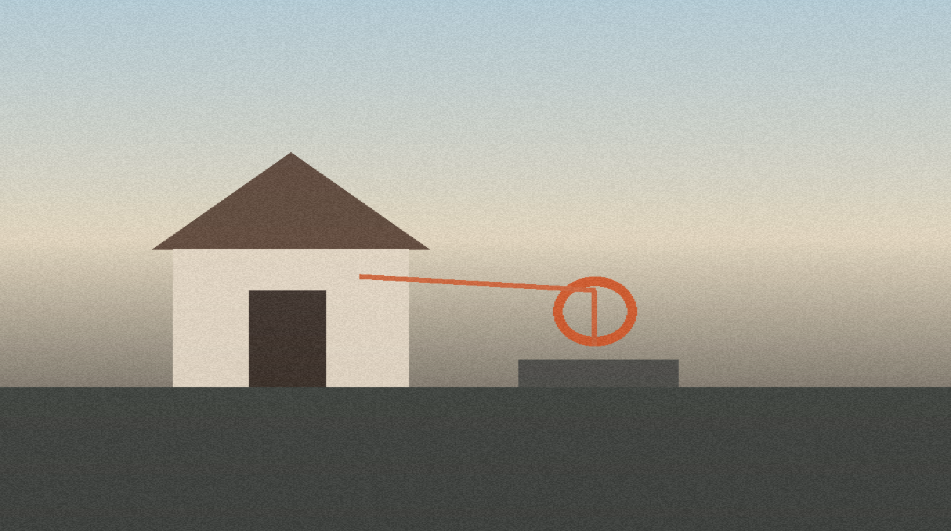 Suburban house connected by a fiber drop from a street vault to an indoor gateway